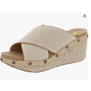 Volatile Sandpointe Natural Wedge Sandals Platform Espadrille Womens Size 11 NEW